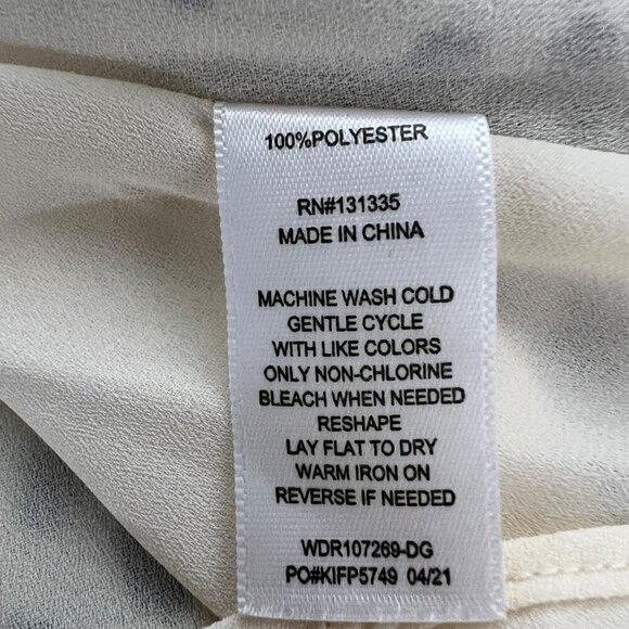 Lola Grace Tie Straps A-Line Dress Cream/Black Print Size Medium Above Knee - Picture 8 of 8